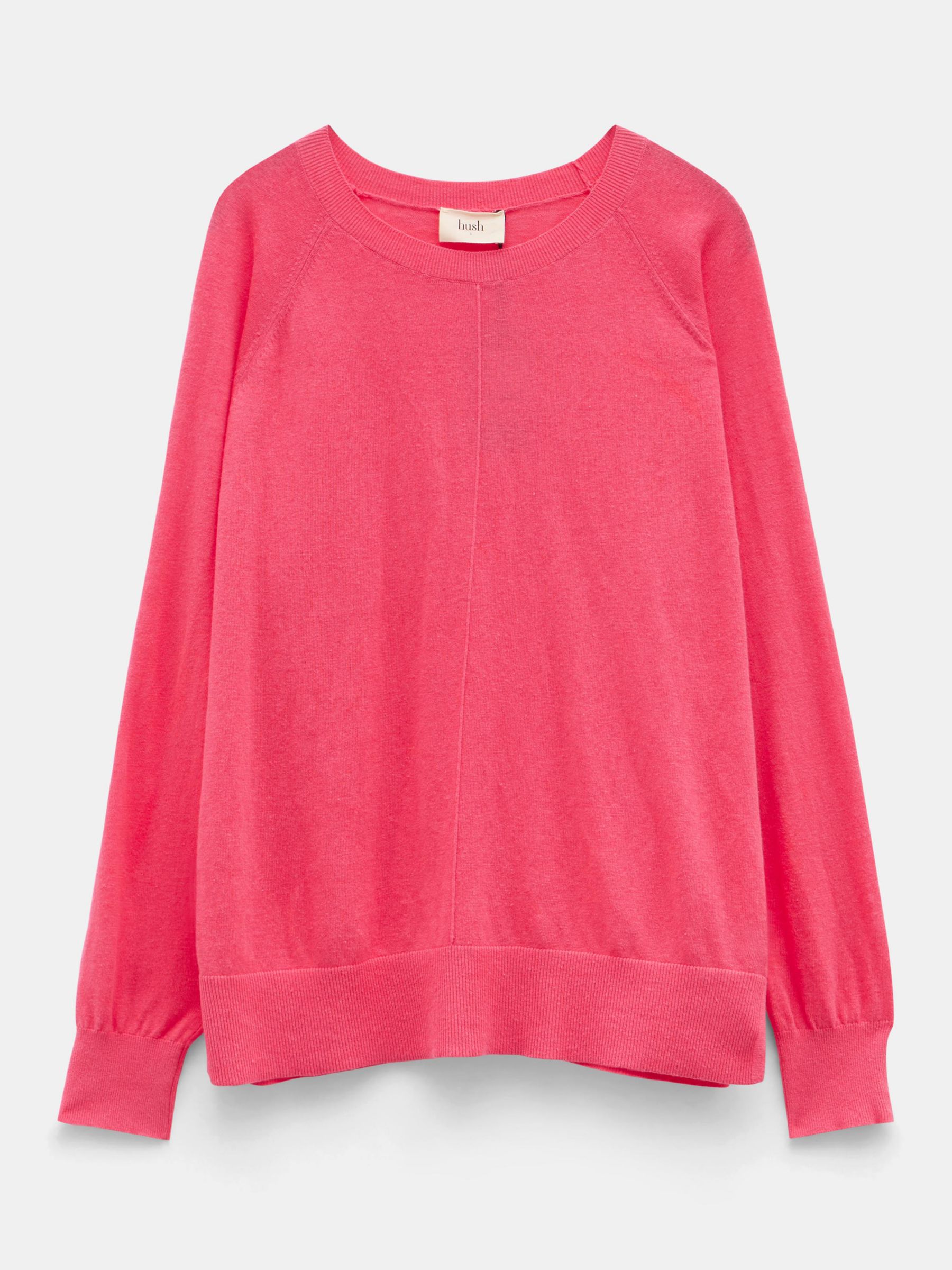 Buy HUSH Cara Fine Kinit Relaxed Fit Jumper, Pink Rouge Online at johnlewis.com