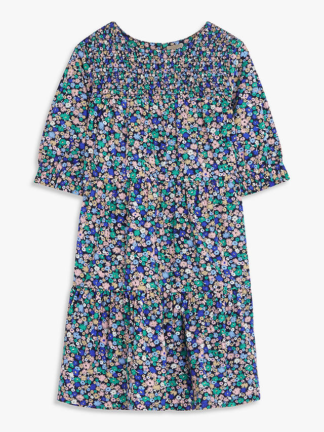 John Lewis Kids' Floral Tiered Dress, Outer Space