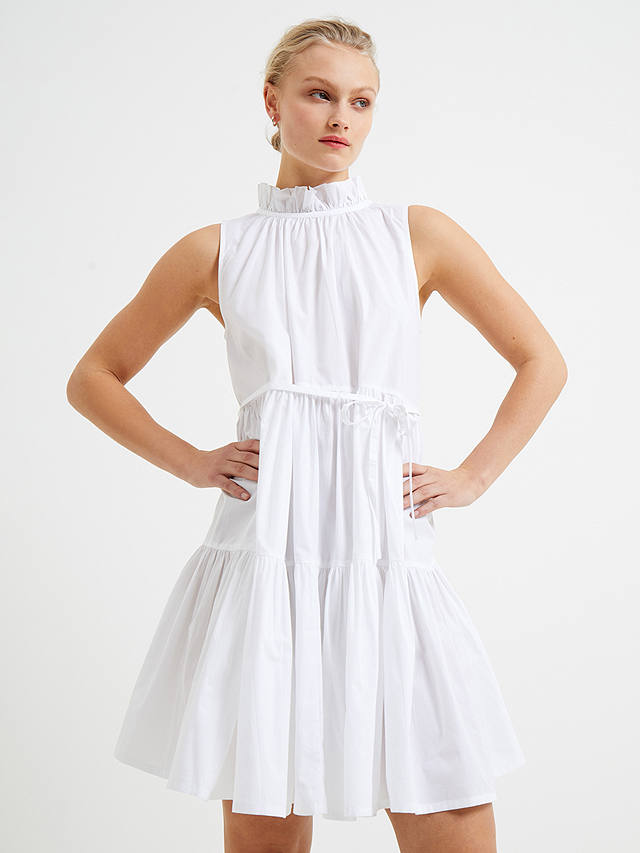 French Connection Rhodes Poplin Sleeveless Dress, Linen White at John ...