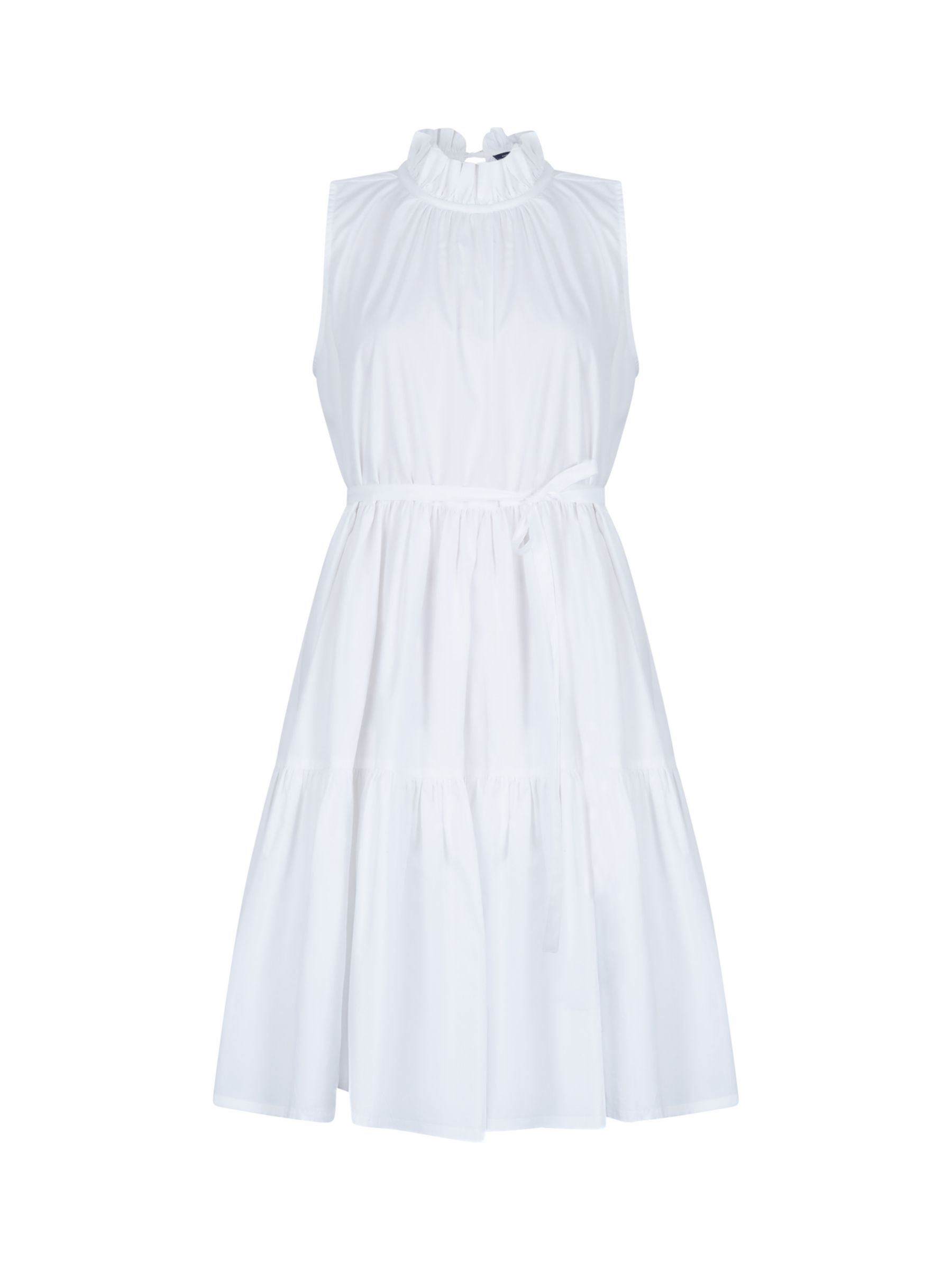 French Connection Rhodes Poplin Sleeveless Dress, Linen White at John ...