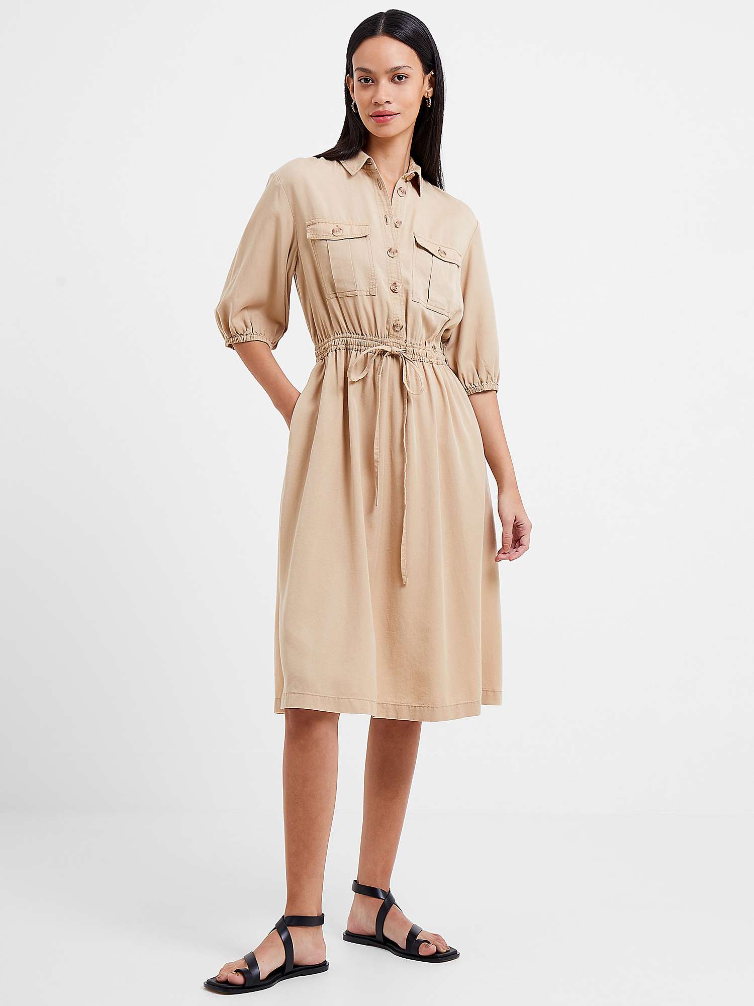 Buy French Connection Elkie Drawstring Twill Dress Online at johnlewis.com