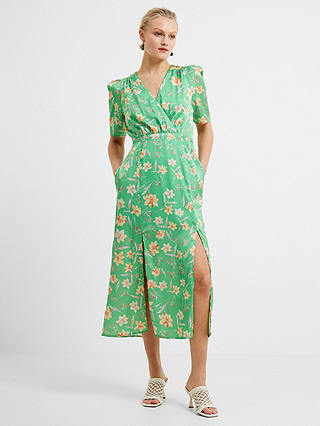 French Connection Camile Wrap Dress, Green/Multi
