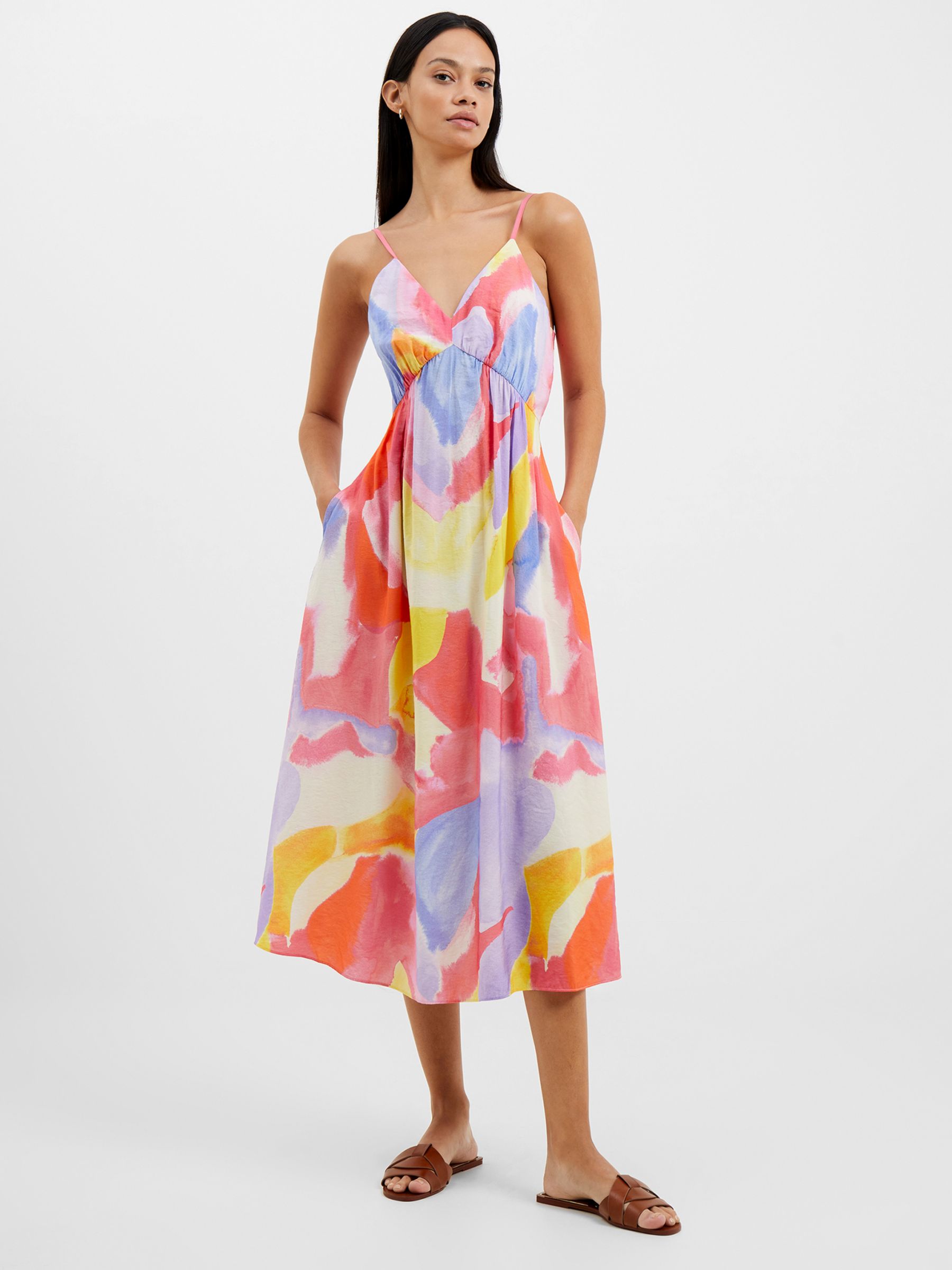 French Connection Isadora Faron Drape Sun Dress, Multi at John Lewis ...
