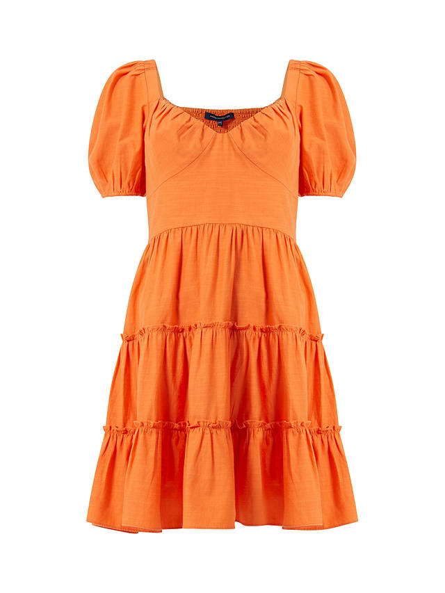 French Connection Alania Puff Sleeve Dress, Mandarin Orange