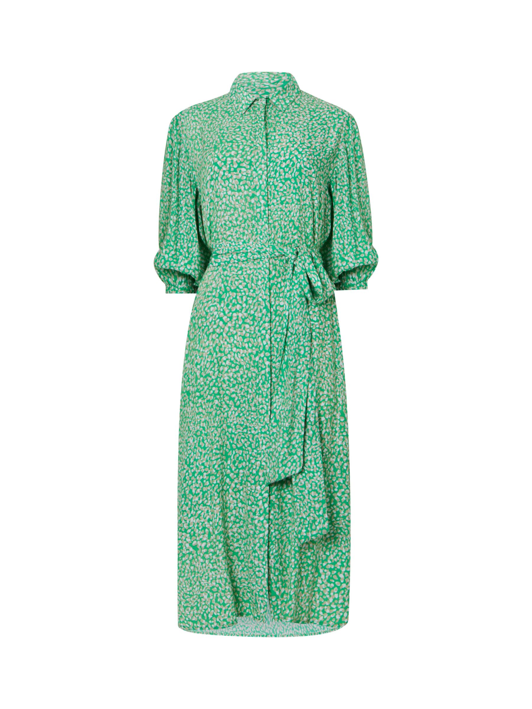 French Connection Cadie Delph Drape Shirt Dress, Poise Green at John ...