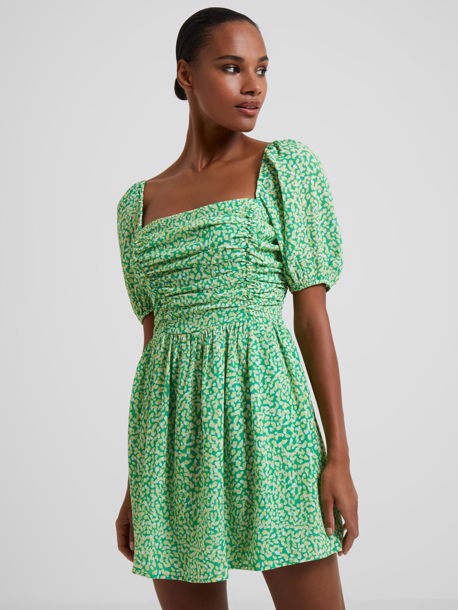 French Connection Cadie Verona Mini Dress, Green at John Lewis & Partners