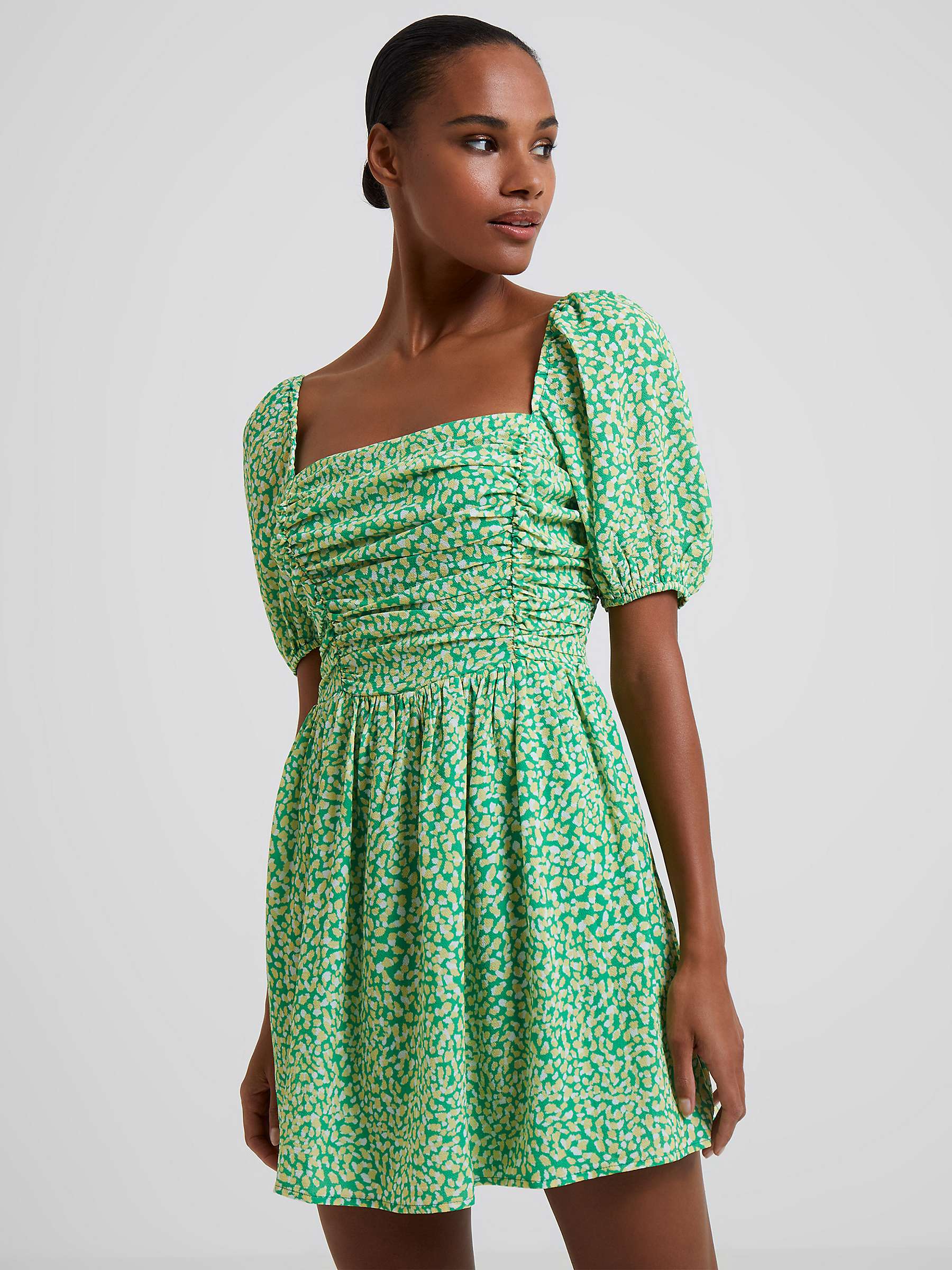Buy French Connection Cadie Verona Mini Dress, Green Online at johnlewis.com