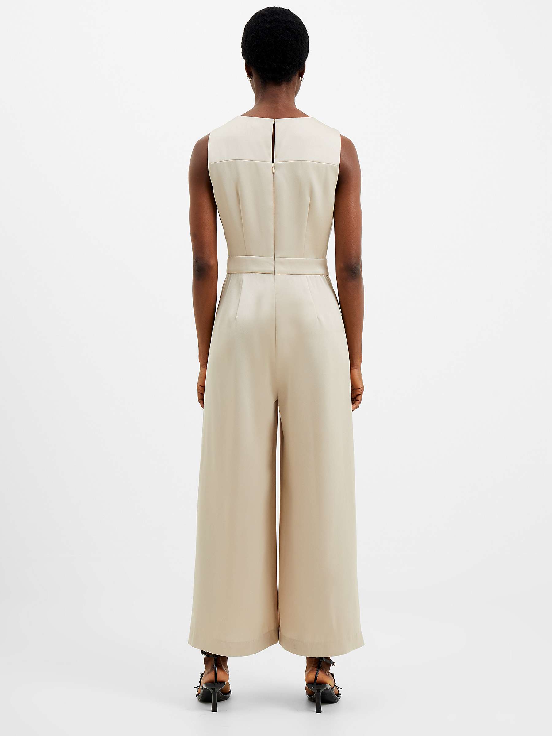 Buy French Connection Harlow Satin Sleeveless Jumpsuit, Oyster Gray Online at johnlewis.com