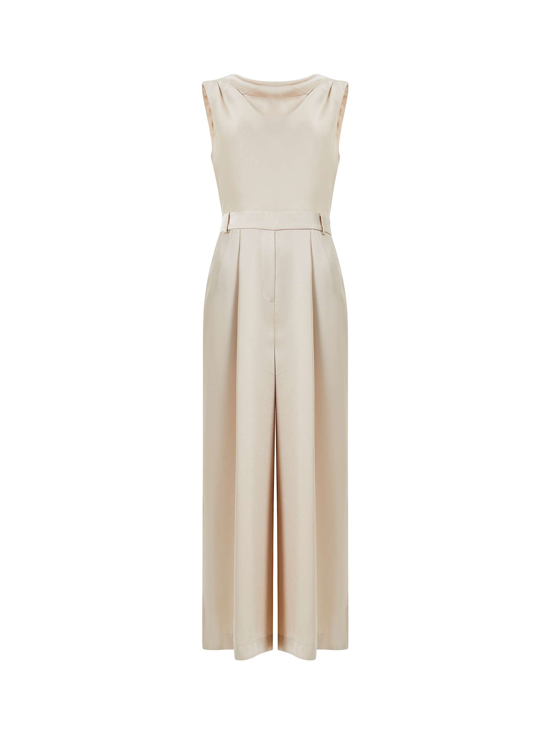 Buy French Connection Harlow Satin Sleeveless Jumpsuit, Oyster Gray Online at johnlewis.com