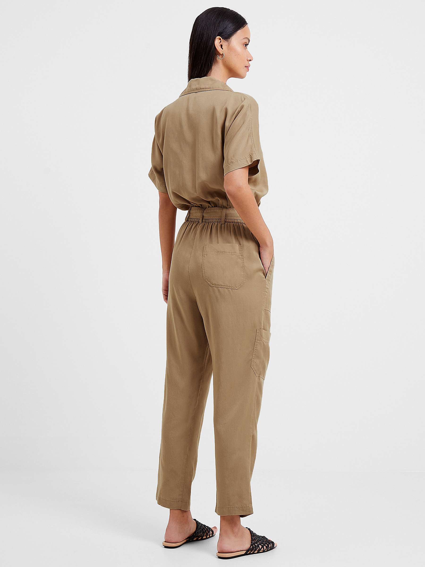 Buy French Connection Elkie Twill Jumpsuit, Beige Online at johnlewis.com
