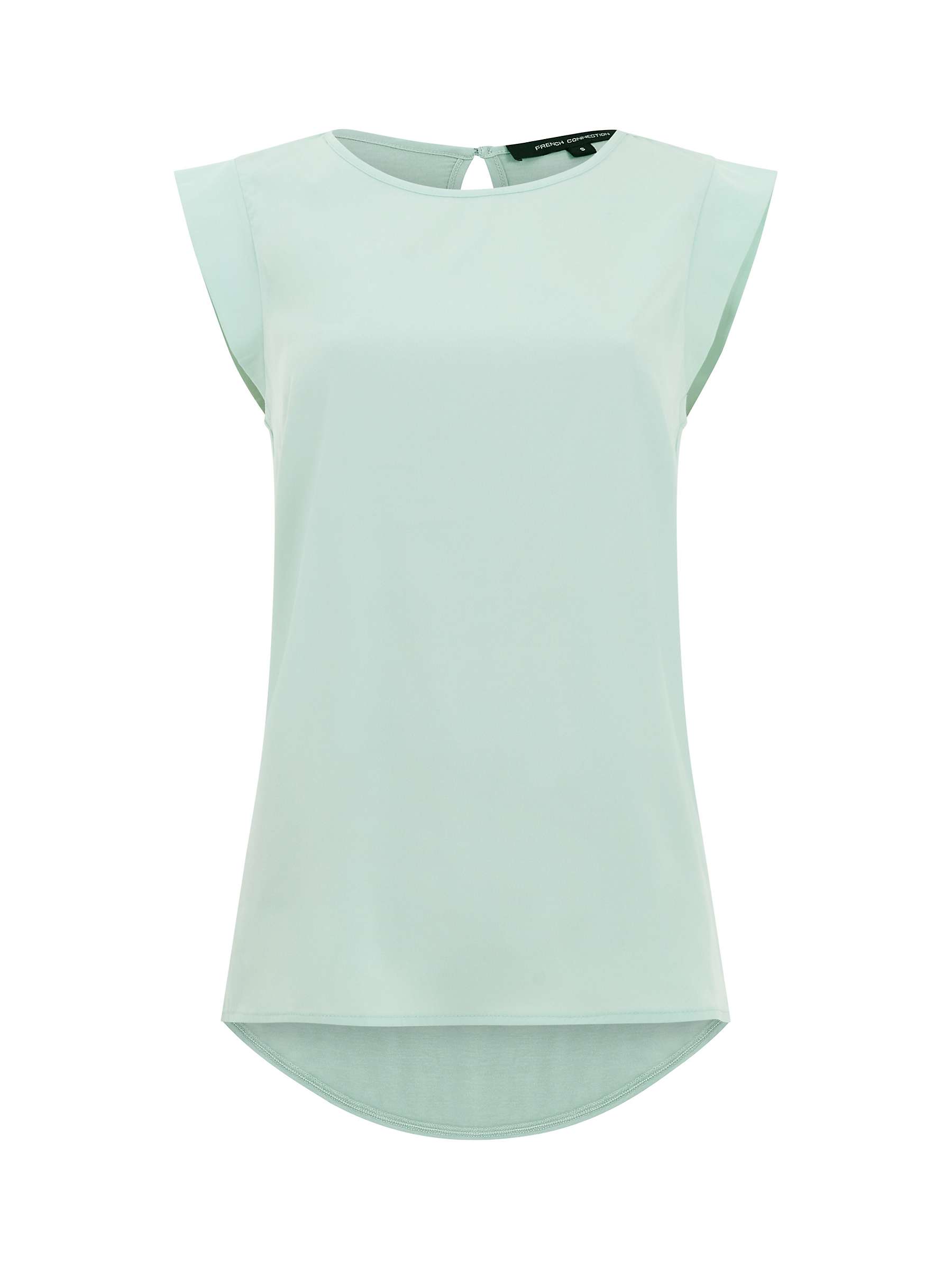 French Connection Light Crepe Capped Sleeve Top, Fresh Green at John ...