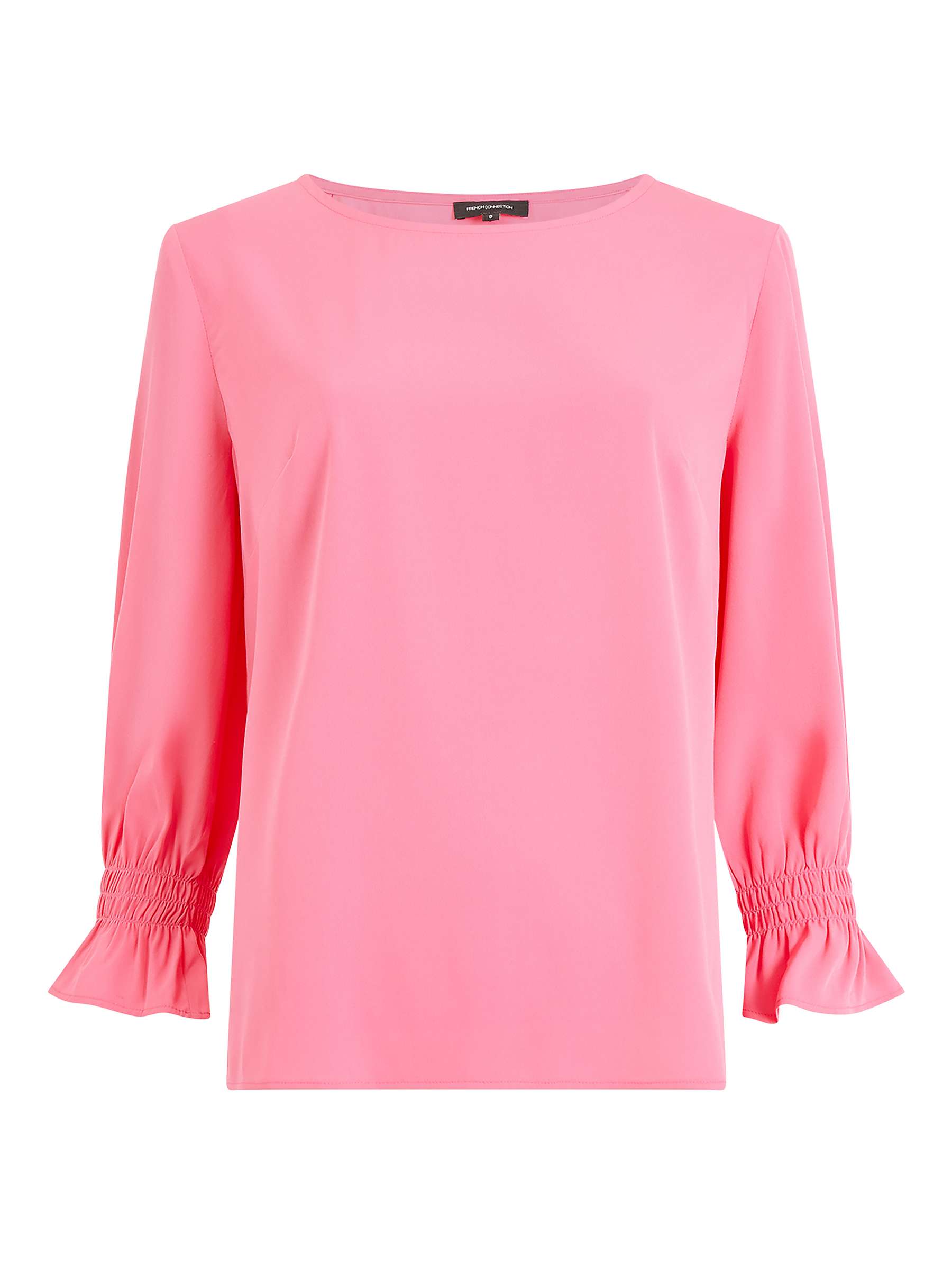 Buy French Connection Crepe Long Sleeve Smocked Cuff Top Online at johnlewis.com