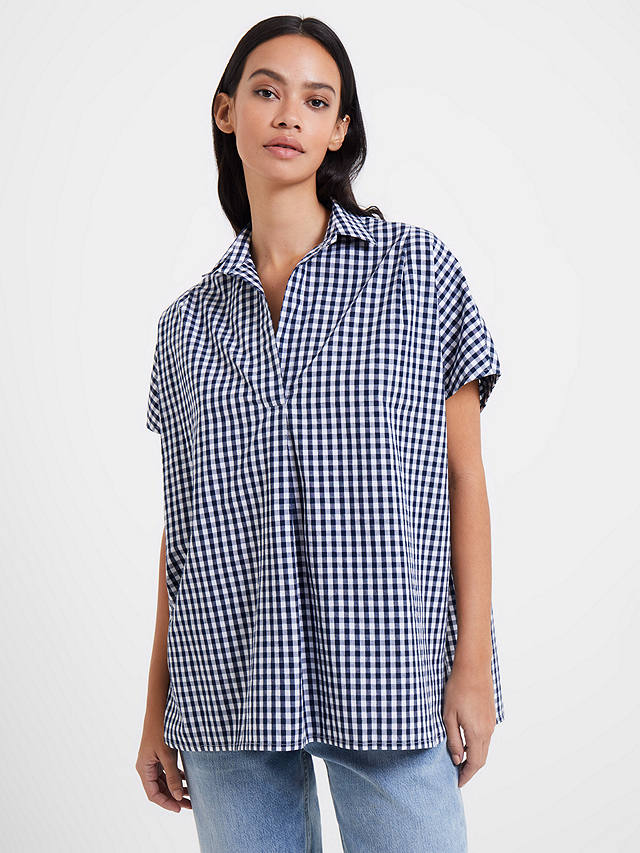 French Connection Rhodes Gingham, Navy/White at John Lewis & Partners