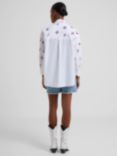 French Connection Charla Rhodes Embroided Poplin Blouse, Linen White