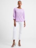 French Connection Crepe Long Sleeve Smocked Cuff Top, Sheer Lilac