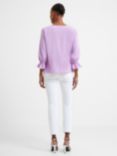 French Connection Crepe Long Sleeve Smocked Cuff Top, Sheer Lilac