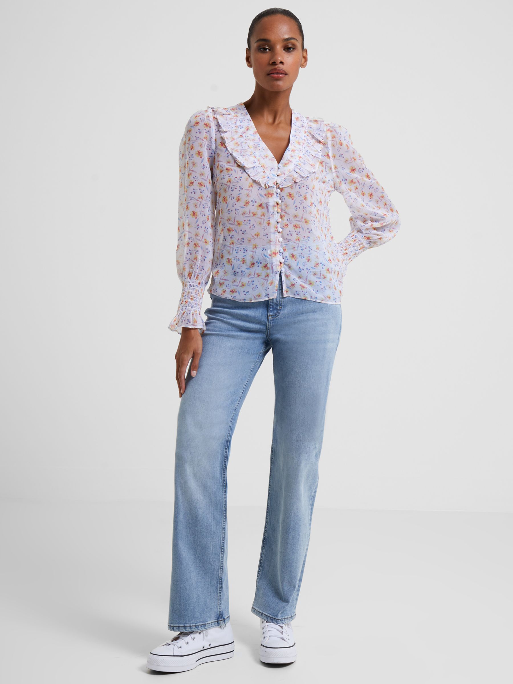 French Connection Camille Blouse, Summer White at John Lewis & Partners