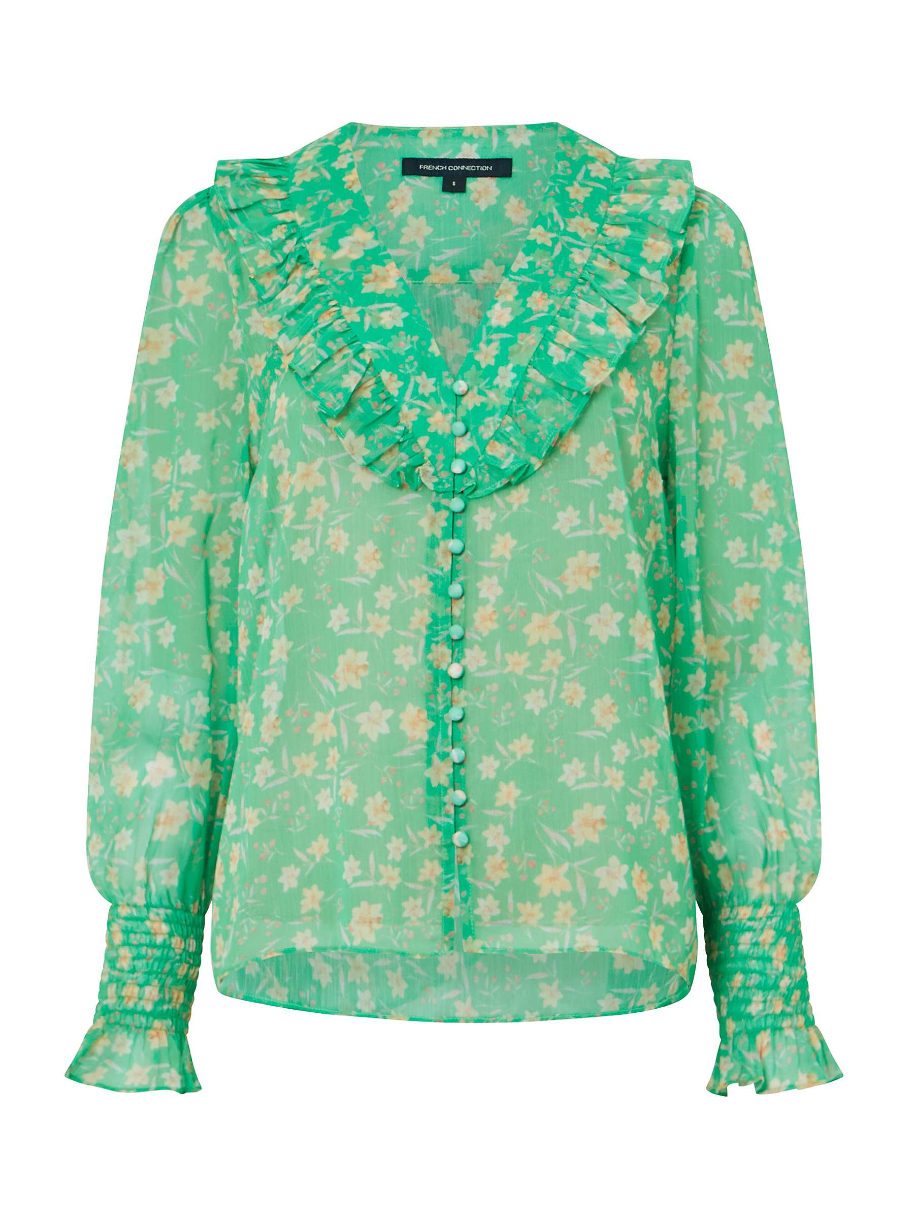 French Connection Camille Blouse, Poise Green at John Lewis & Partners