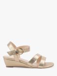 Paradox London Janet Wide Fit Wedge Sandals, Champagne