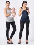 Seraphine Aniza Plain Maternity & Nursing Vest Top, Pack of 2, Grey/Navy