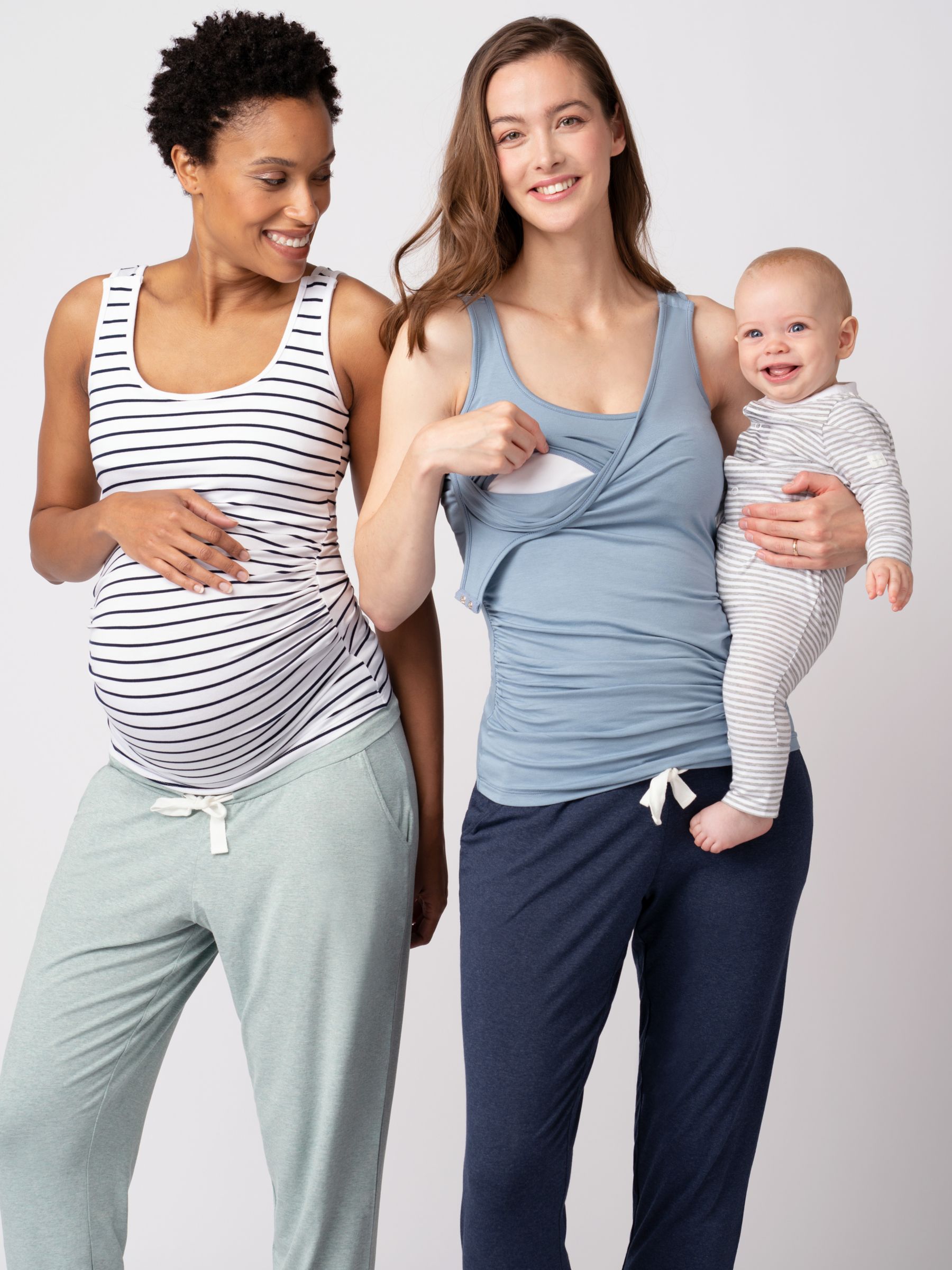 Easy Fit Striped Maternity & Nursing Top