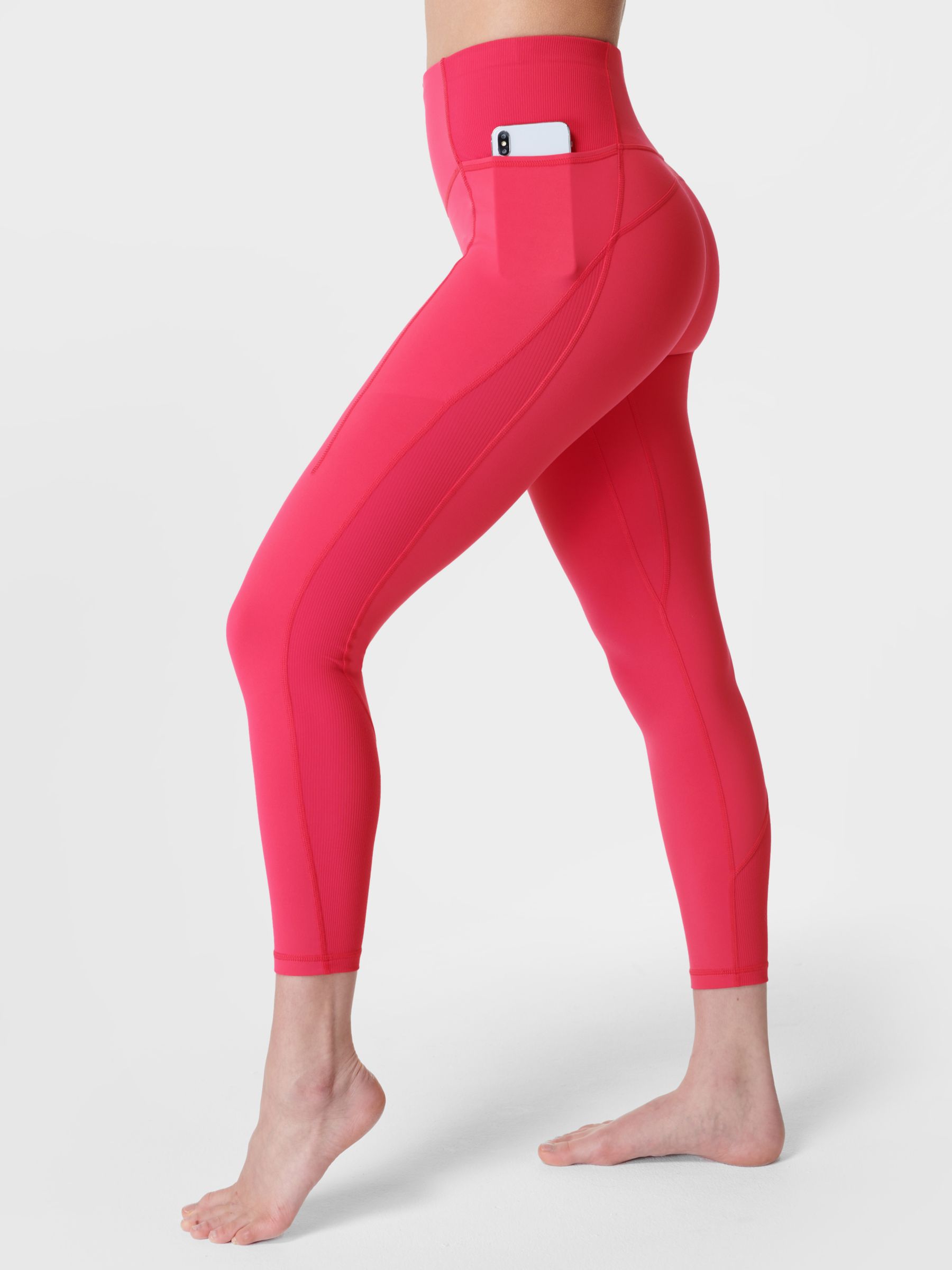 Sweaty Betty Super Soft Flow 7/8 Yoga Leggings, Glow Pink, XXS