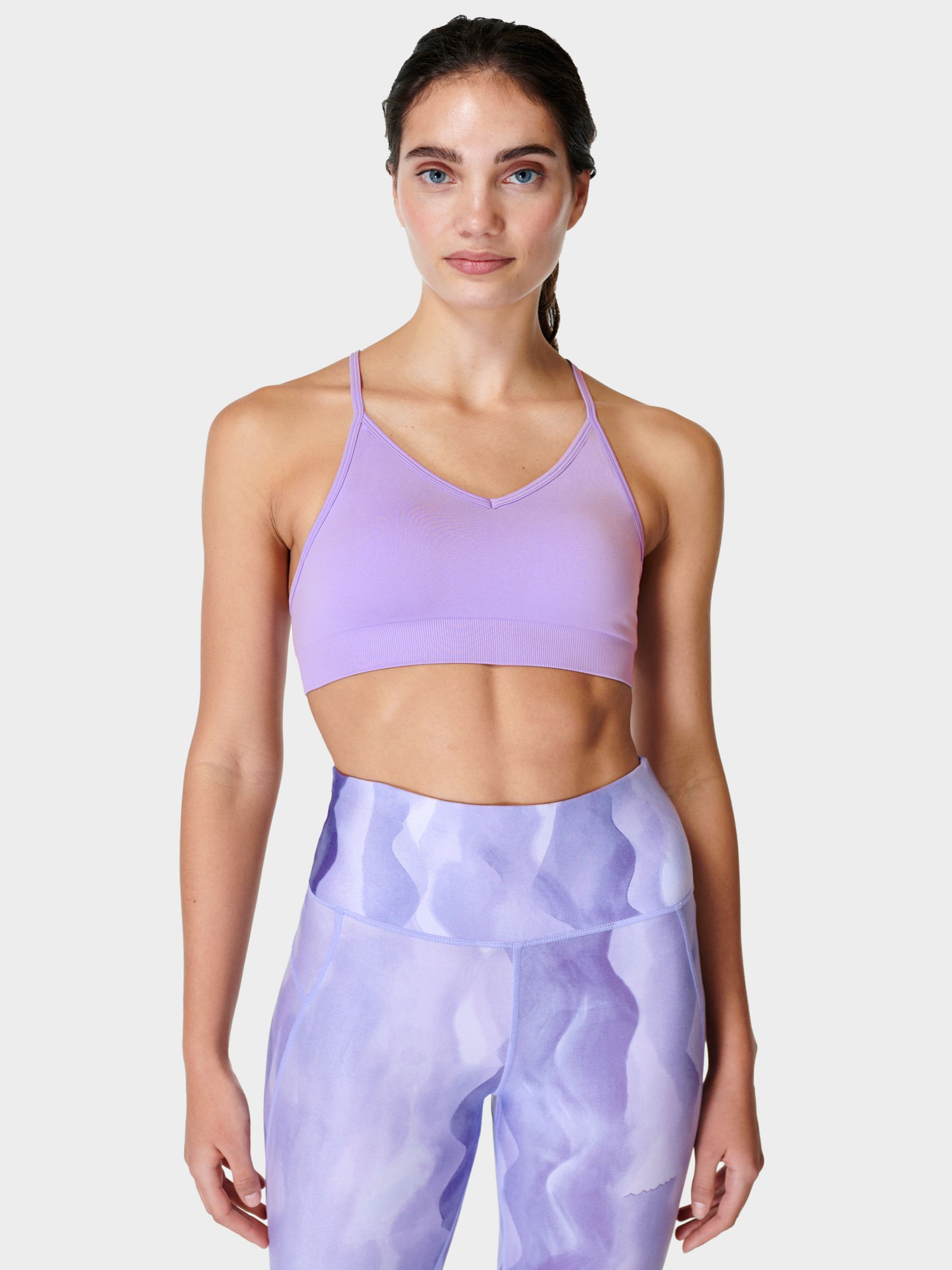 Sweaty Betty Spirit Awakened Yoga Sports Bra, Prism Purple