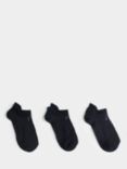 Sweaty Betty Plain Lightweight Trainer Socks, Pack of 3, Black/Grey