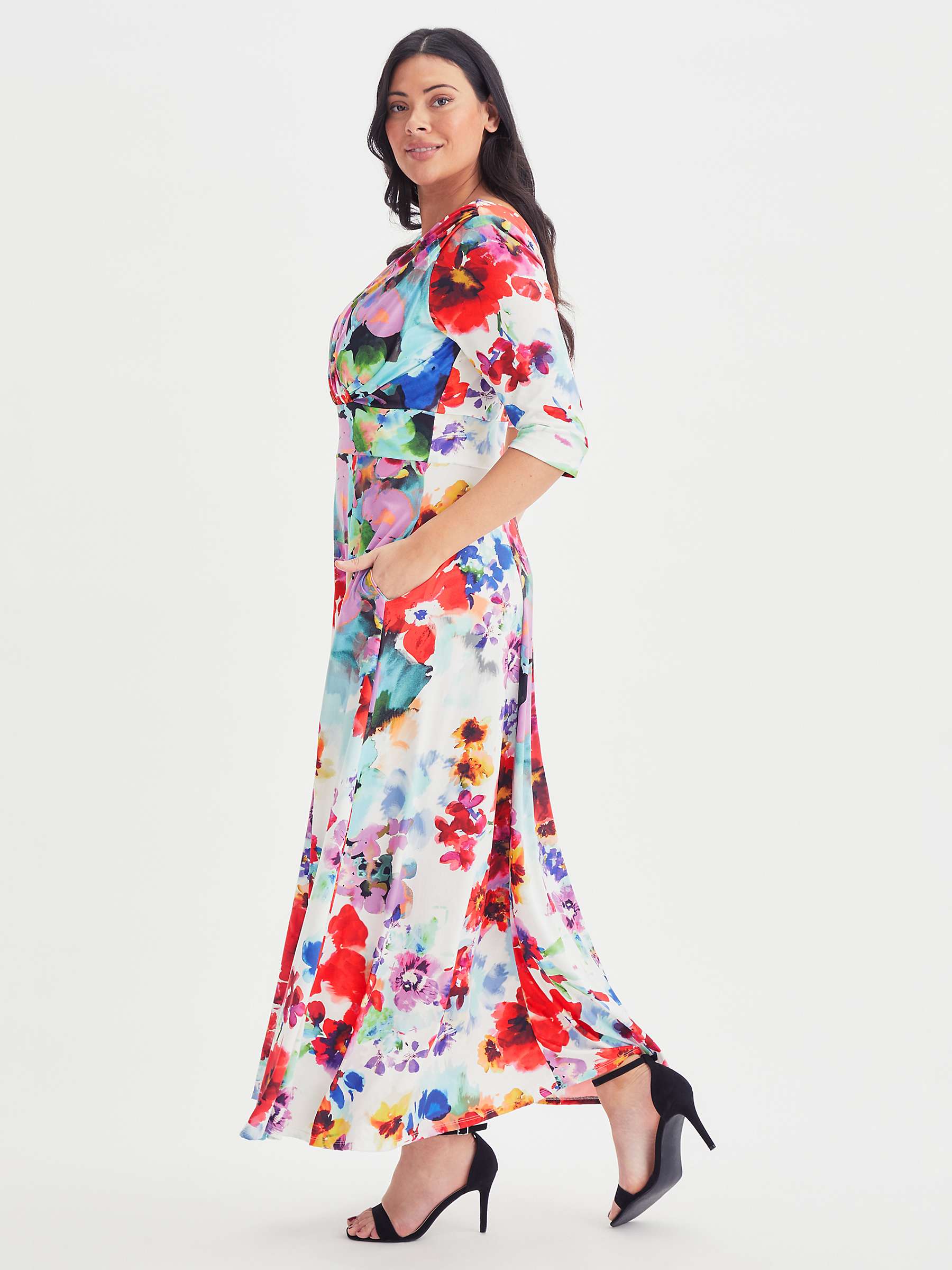 Buy Scarlett & Jo Isabella Floral Maxi Dress, Ivory/Multi Online at johnlewis.com