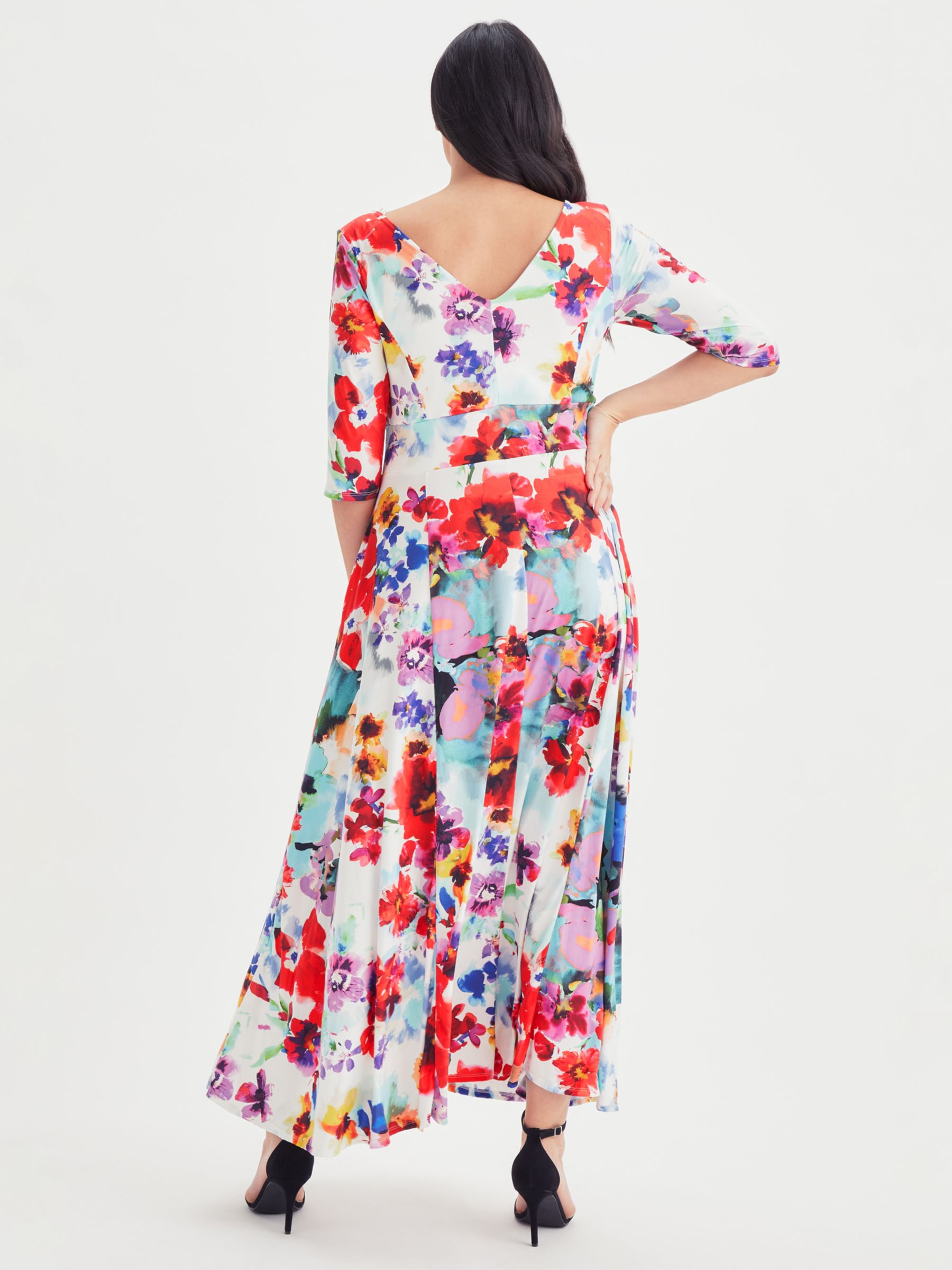 Scarlett & Jo Isabella Floral Maxi Dress, Ivory/Multi, 12