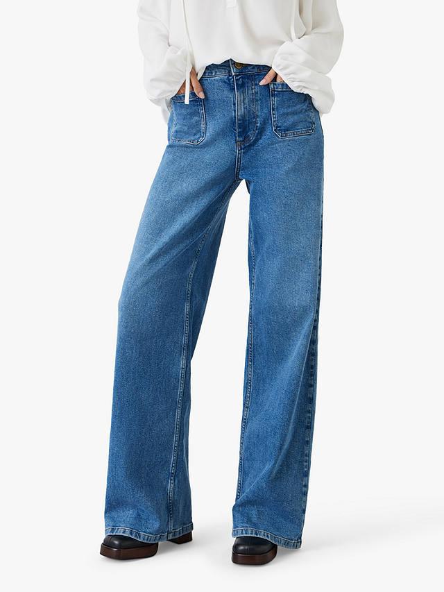 HUSH Rowan Flared Jeans, Mid Authentic Wash