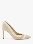 Dune Alexandria Leather Pointed Toe High Court Shoes, Ecru