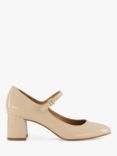 Dune Alenna Patent Mary Jane Court Shoes, Nude