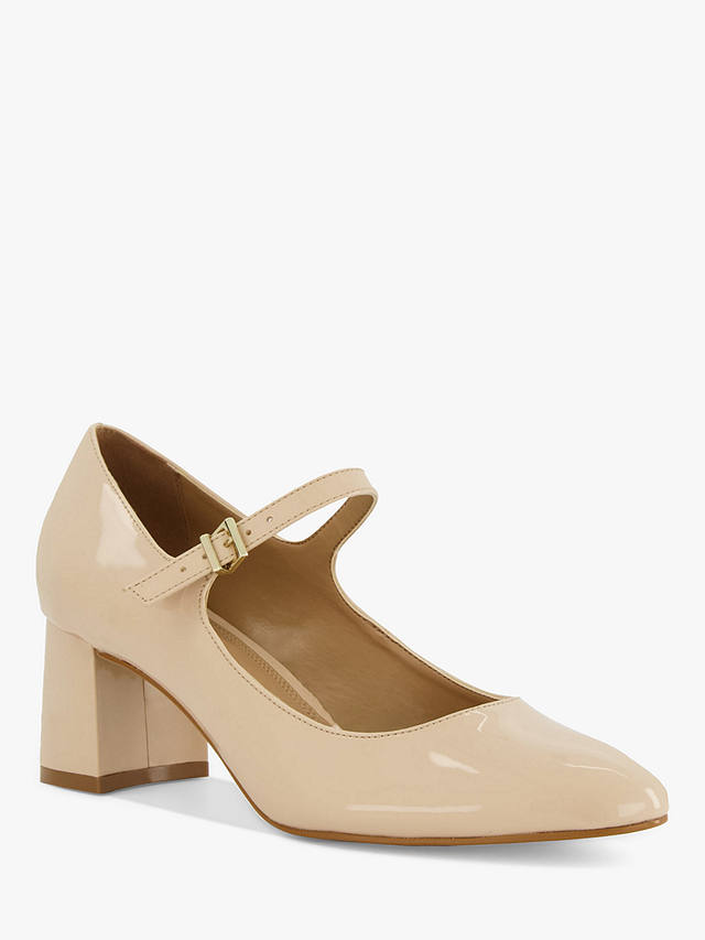 Dune Alenna Patent Mary Jane Court Shoes, Nude