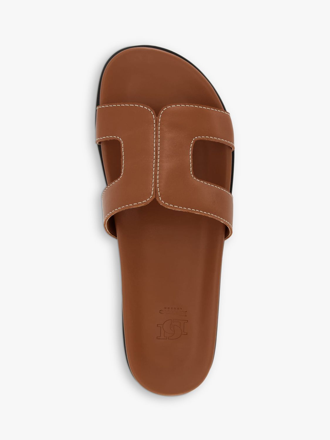 Buy Dune Loupa Topstitch Detail Flat Slider Sandals Online at johnlewis.com