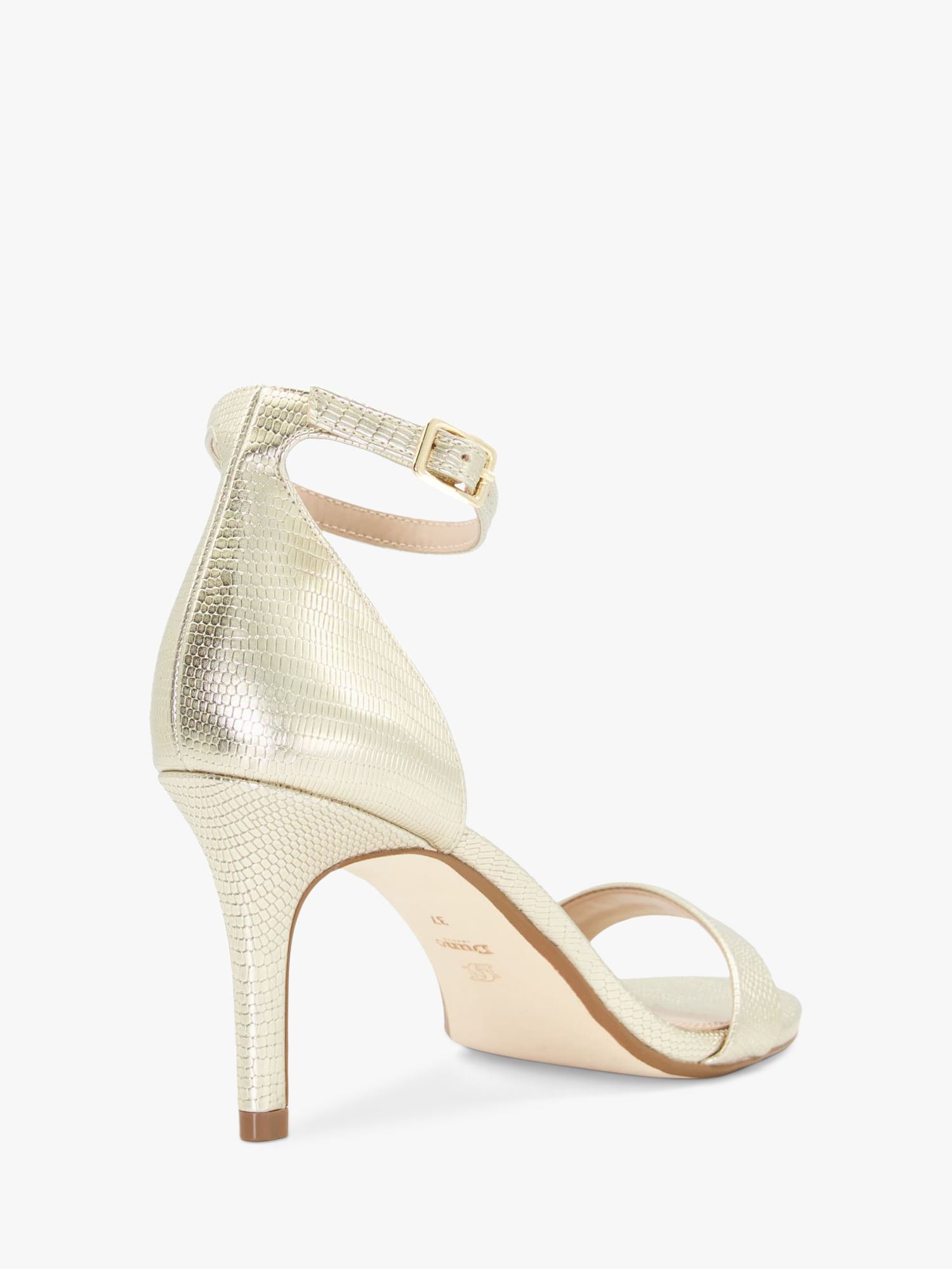 Dune Morra Two Part High Heel Sandals, Gold at John Lewis & Partners