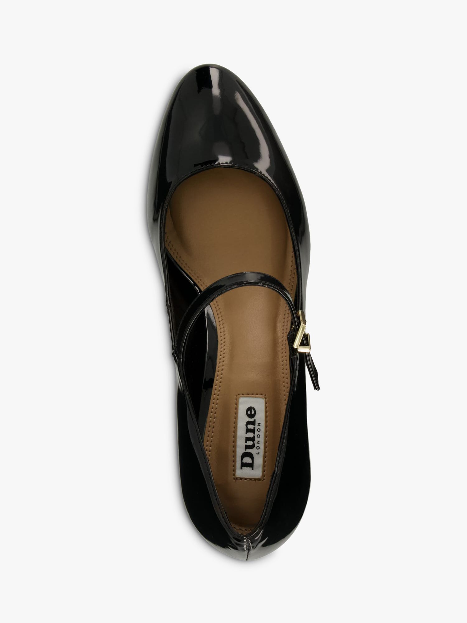 Dune Alenna Patent Mary Jane Court Shoes, Black at John Lewis & Partners