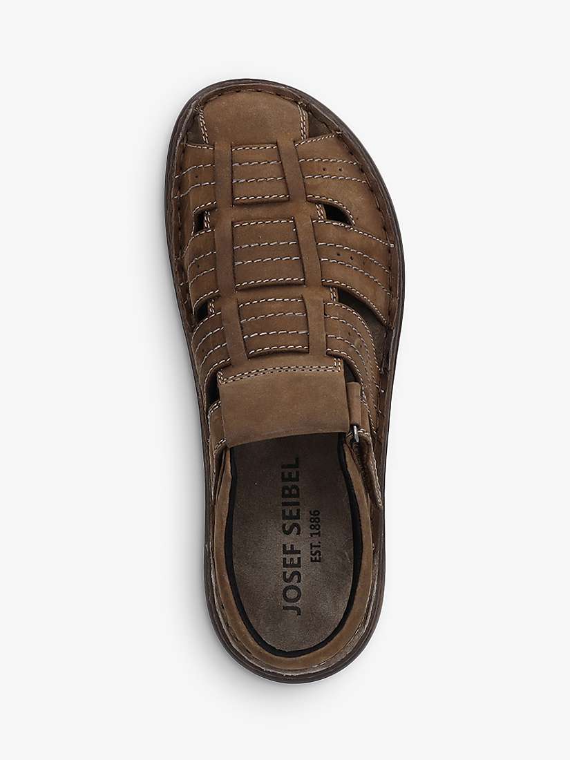 Josef Seibel Vincent Fisherman Style Leather Sandals, Dark Brown at ...
