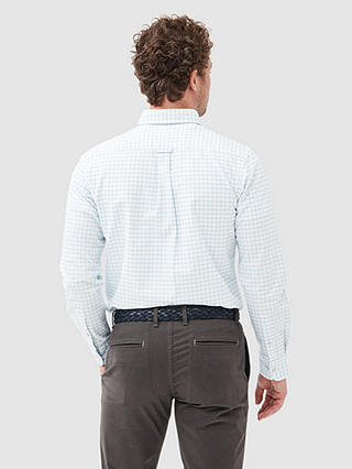 Rodd & Gunn Windowpane Check Long Sleeve Oxford Cotton Shirt, Cornflower