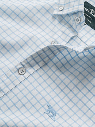 Rodd & Gunn Windowpane Check Long Sleeve Oxford Cotton Shirt, Cornflower