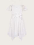 Monsoon Kids' Amelia Embroidered Tulle Dress, Ivory