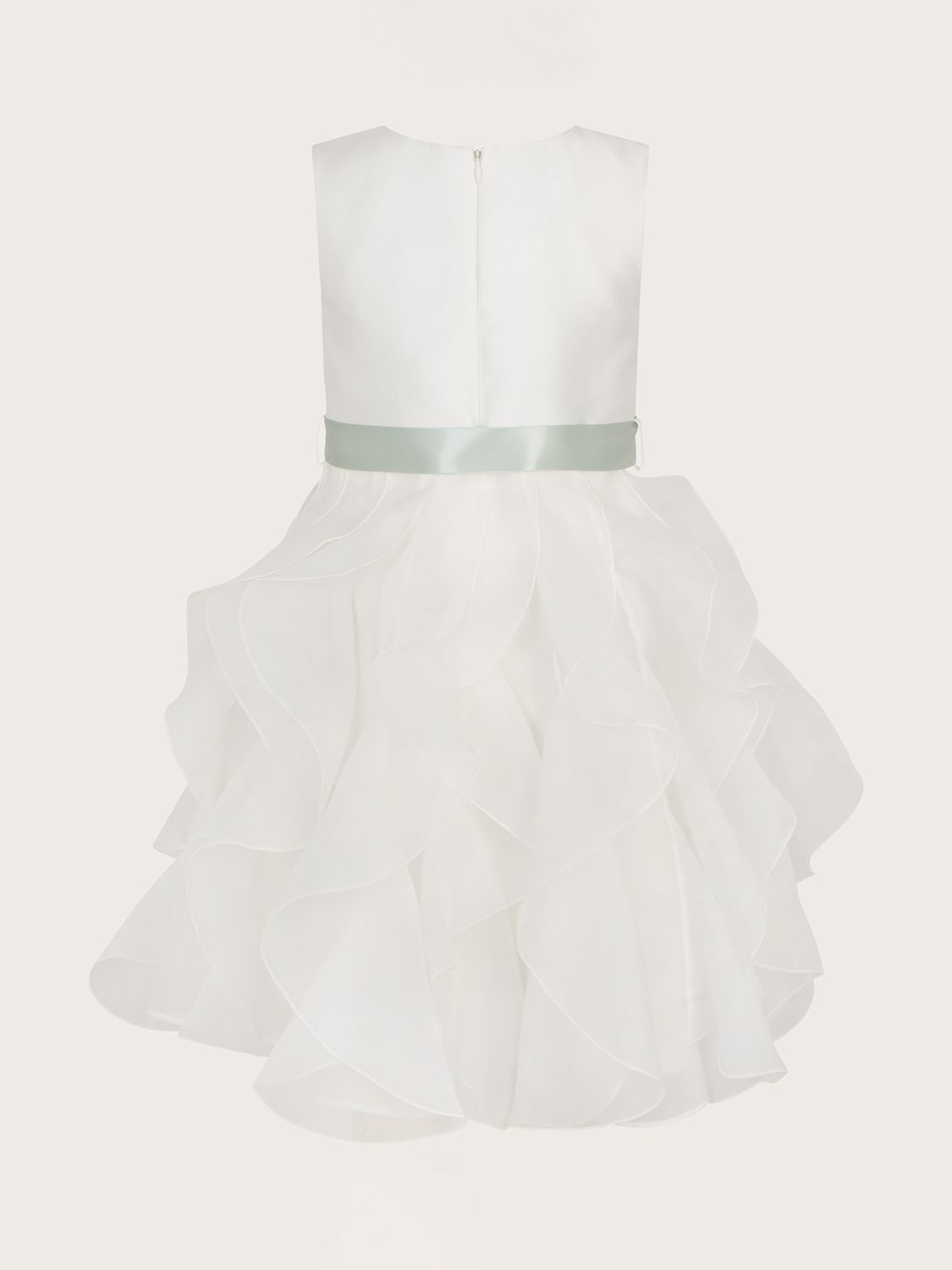 Buy Monsoon Kids' Cannes Organza Ruffle Dress, Ivory Online at johnlewis.com