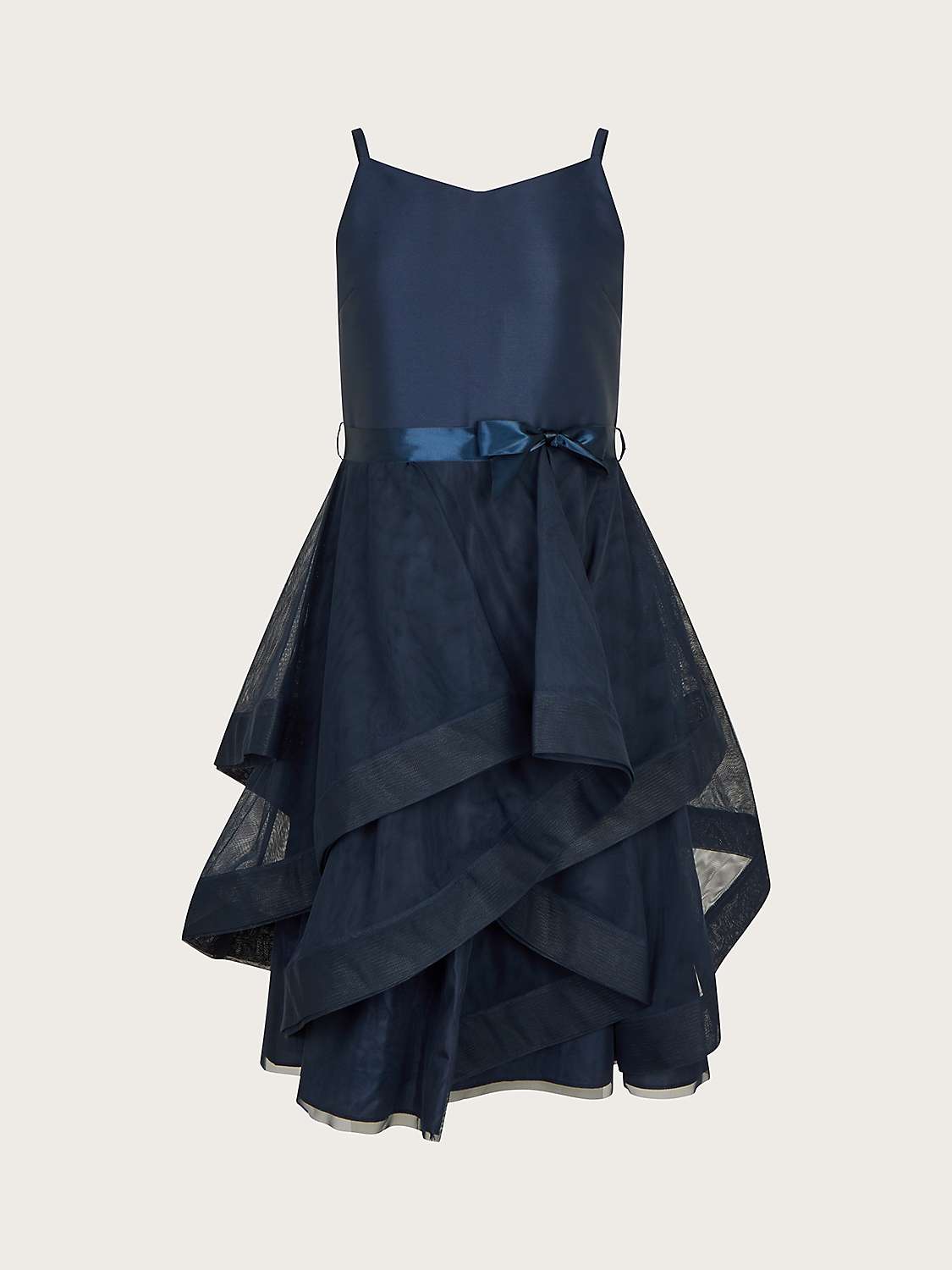 Buy Monsoon Kids' Sienna Ruffle Prom Dress, Navy Online at johnlewis.com
