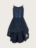 Monsoon Kids' Sienna Ruffle Prom Dress, Navy