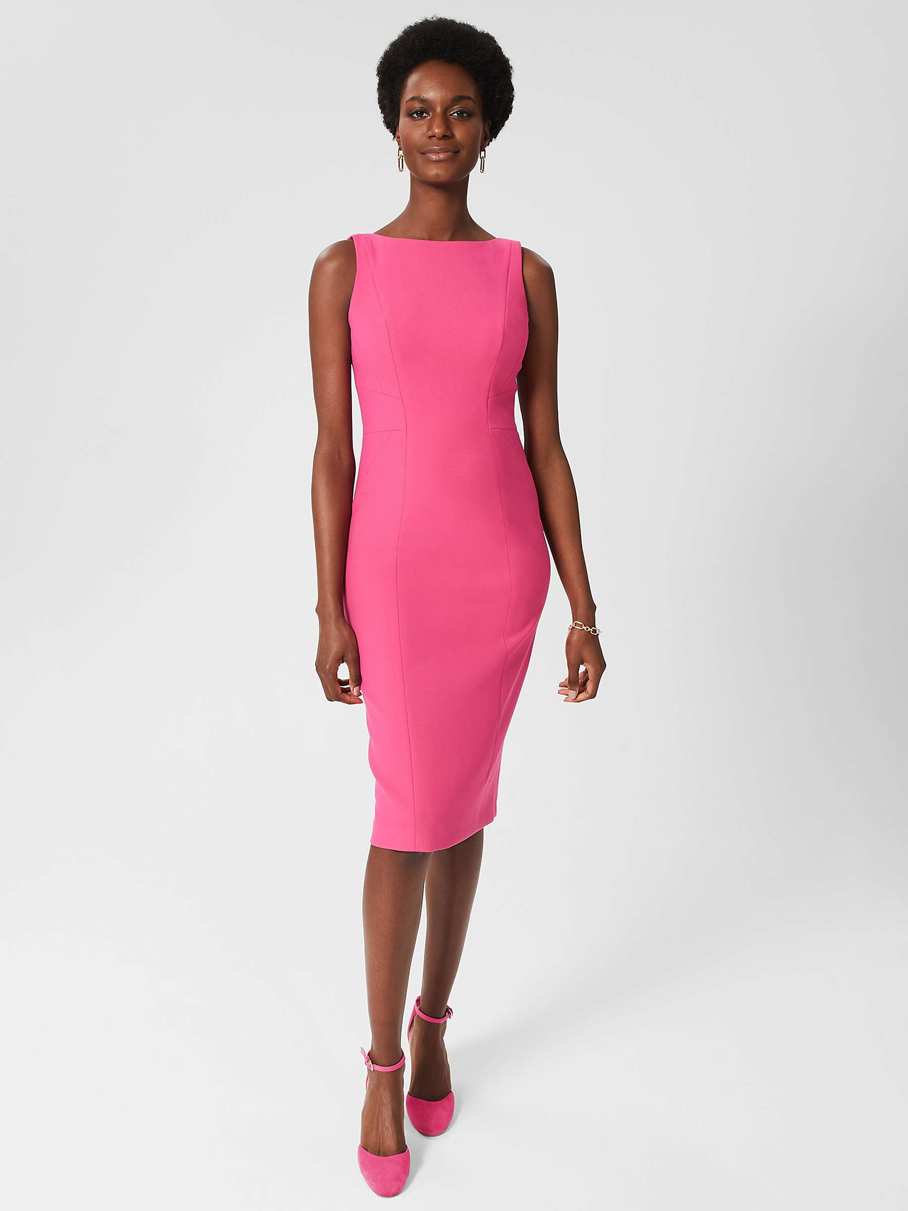 Buy Hobbs Dania Shift Dress, Bright Pink Online at johnlewis.com