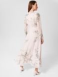 Hobbs Rosabelle Silk Floral Dress, Pale Pink, Pale Pink