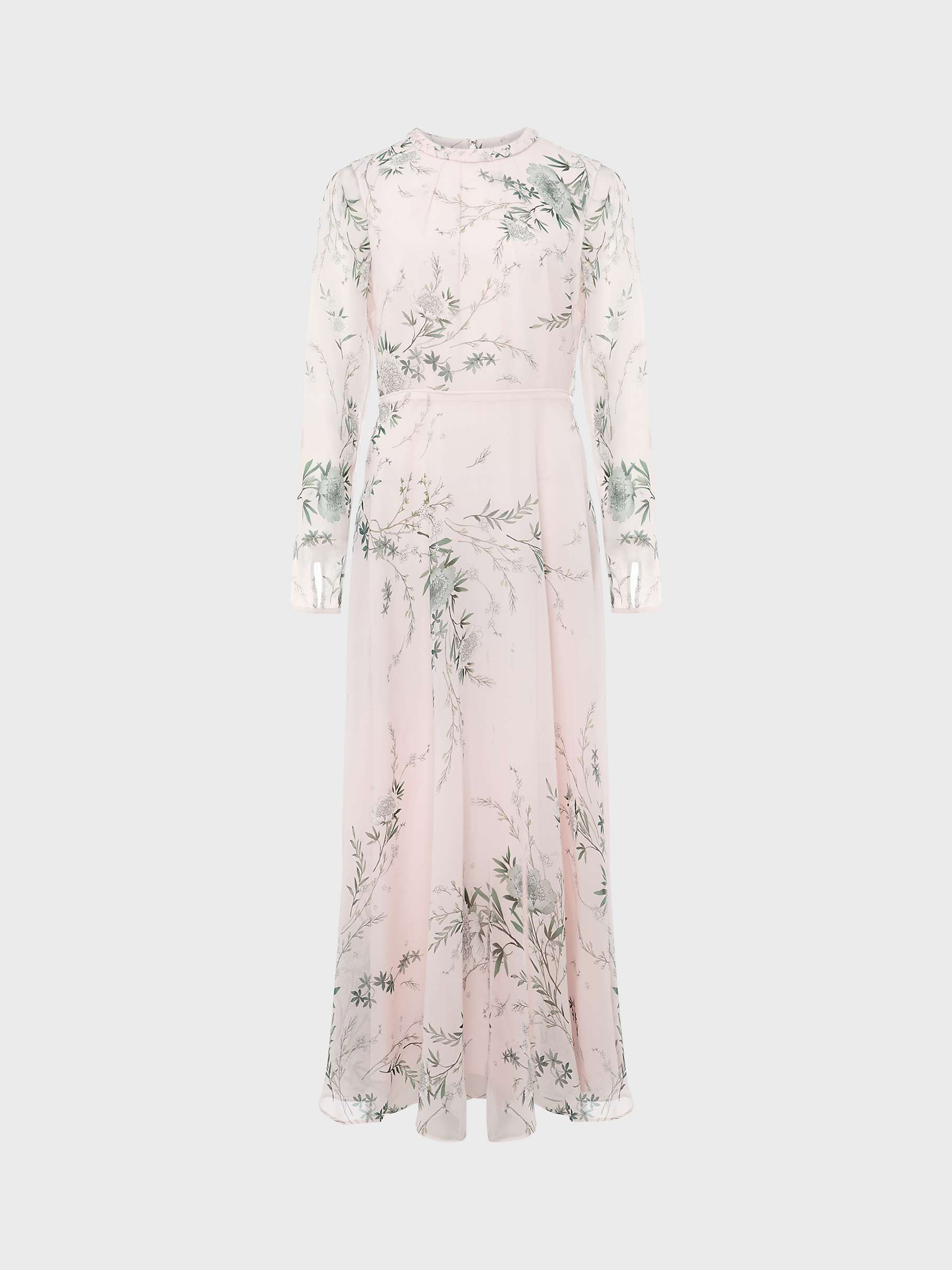 Buy Hobbs Rosabelle Silk Floral Dress, Pale Pink Online at johnlewis.com
