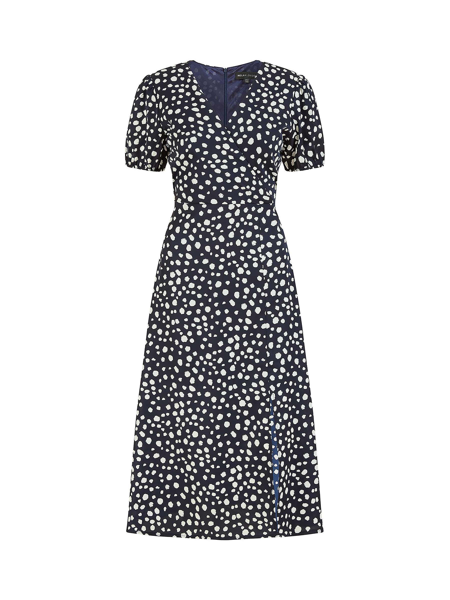Buy Mela London Mela Spot Print Midi Tea Dress, Navy Online at johnlewis.com