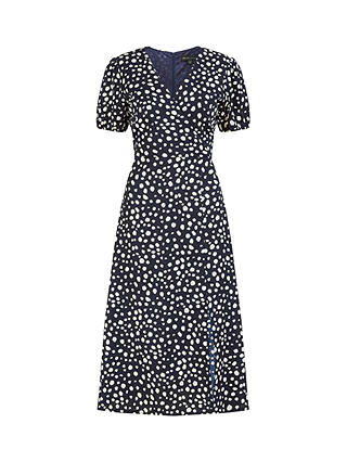 Mela London Mela Spot Print Midi Tea Dress, Navy