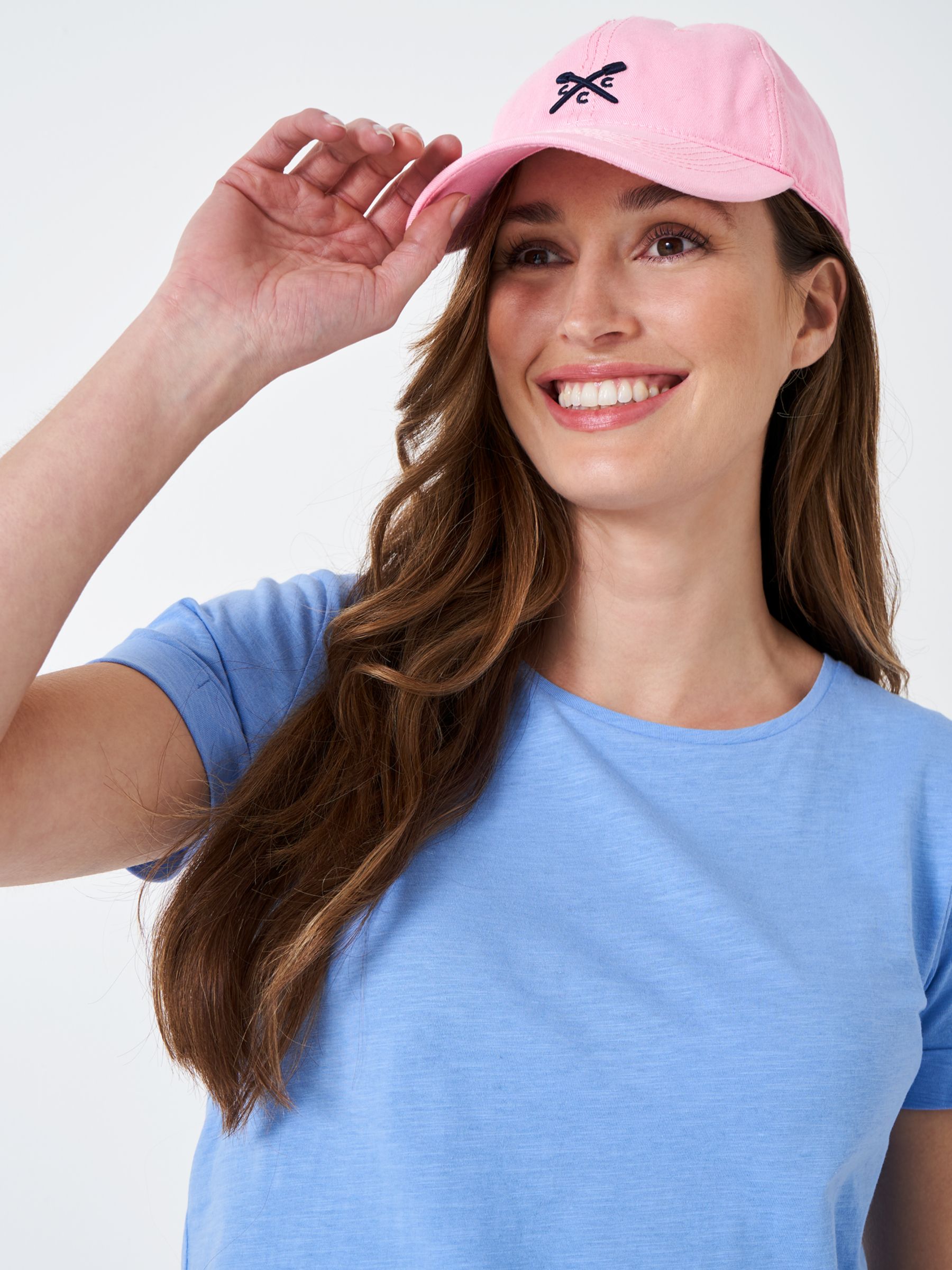 Crew Clothing Baseball Cap, Pastel Pink, One Size